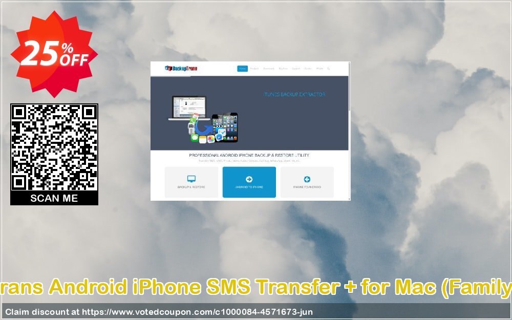 Backuptrans Android iPhone SMS Transfer + for MAC, Family Edition  Coupon Code Jun 2024, 25% OFF - VotedCoupon