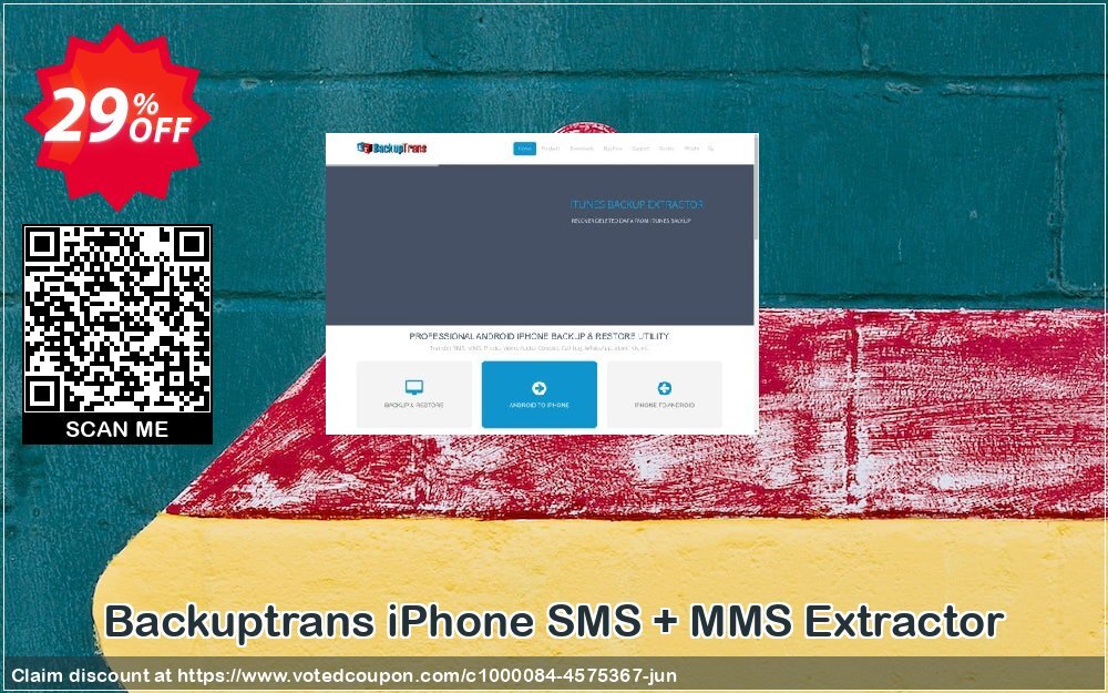 Backuptrans iPhone SMS + MMS Extractor Coupon, discount Holiday Deals. Promotion: staggering deals code of Backuptrans iPhone SMS + MMS Extractor (Personal Edition) 2024