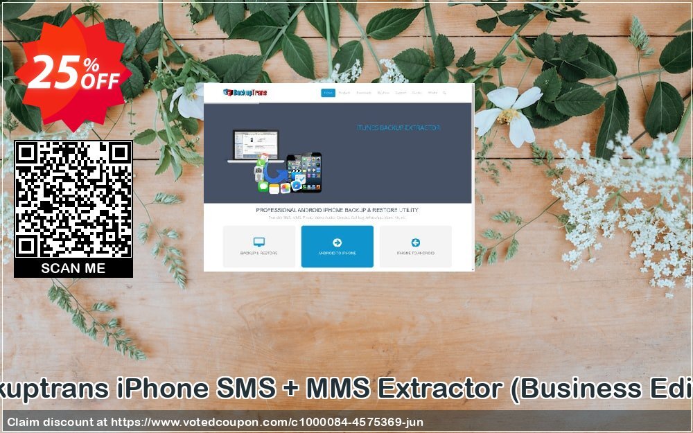 Backuptrans iPhone SMS + MMS Extractor, Business Edition  Coupon, discount Holiday Deals. Promotion: stirring discount code of Backuptrans iPhone SMS + MMS Extractor (Business Edition) 2024