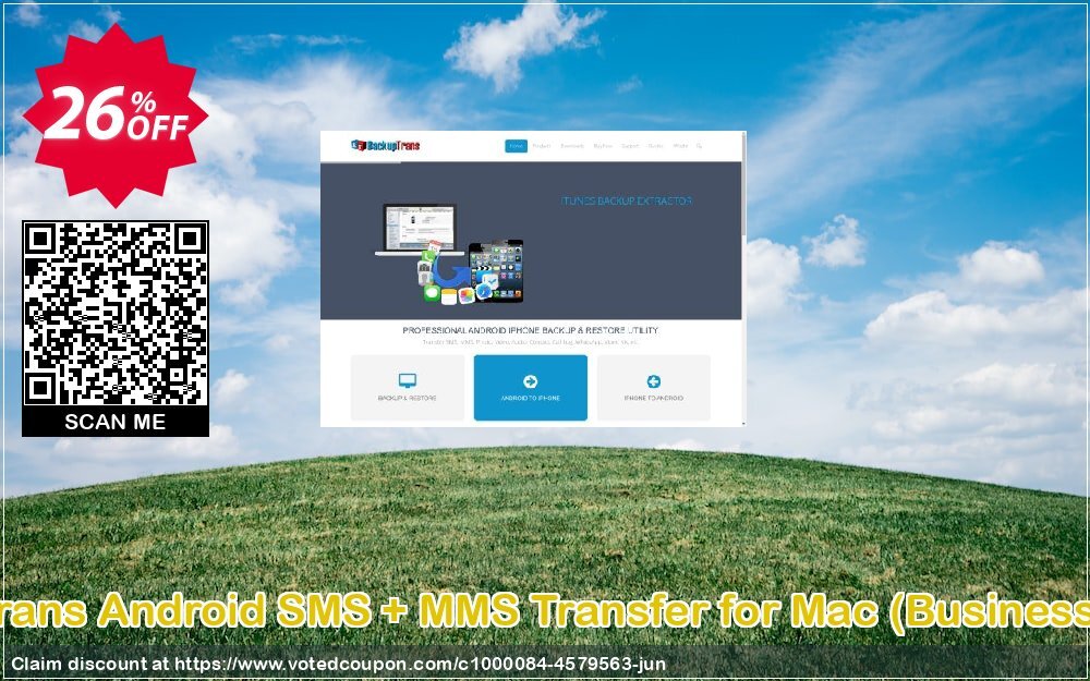 Backuptrans Android SMS + MMS Transfer for MAC, Business Edition  Coupon, discount Holiday Deals. Promotion: awful promo code of Backuptrans Android SMS + MMS Transfer for Mac (Business Edition) 2024