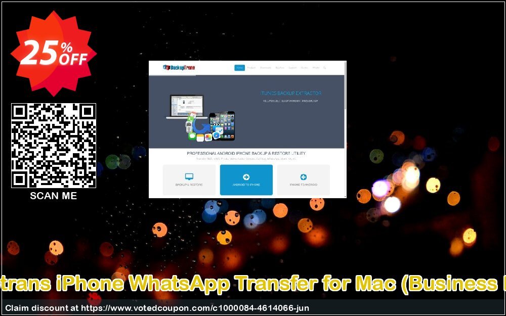 Backuptrans iPhone WhatsApp Transfer for MAC, Business Edition  Coupon, discount Backuptrans iPhone WhatsApp Transfer for Mac (Business Edition) best discounts code 2024. Promotion: super promo code of Backuptrans iPhone WhatsApp Transfer for Mac (Business Edition) 2024