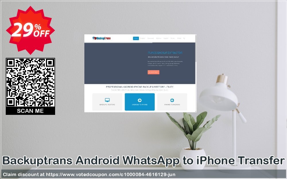 Backuptrans Android WhatsApp to iPhone Transfer Coupon, discount Backuptrans Android WhatsApp to iPhone Transfer (Personal Edition) excellent discount code 2024. Promotion: dreaded offer code of Backuptrans Android WhatsApp to iPhone Transfer (Personal Edition) 2024