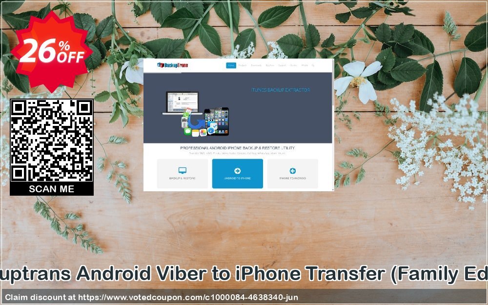 Backuptrans Android Viber to iPhone Transfer, Family Edition  Coupon, discount Backuptrans Android Viber to iPhone Transfer (Family Edition) staggering discount code 2024. Promotion: stunning offer code of Backuptrans Android Viber to iPhone Transfer (Family Edition) 2024