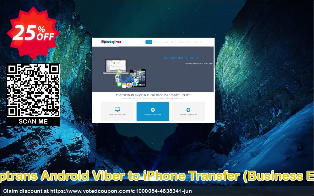 Backuptrans Android Viber to iPhone Transfer, Business Edition  Coupon, discount Backuptrans Android Viber to iPhone Transfer (Business Edition) imposing promo code 2024. Promotion: staggering discount code of Backuptrans Android Viber to iPhone Transfer (Business Edition) 2024