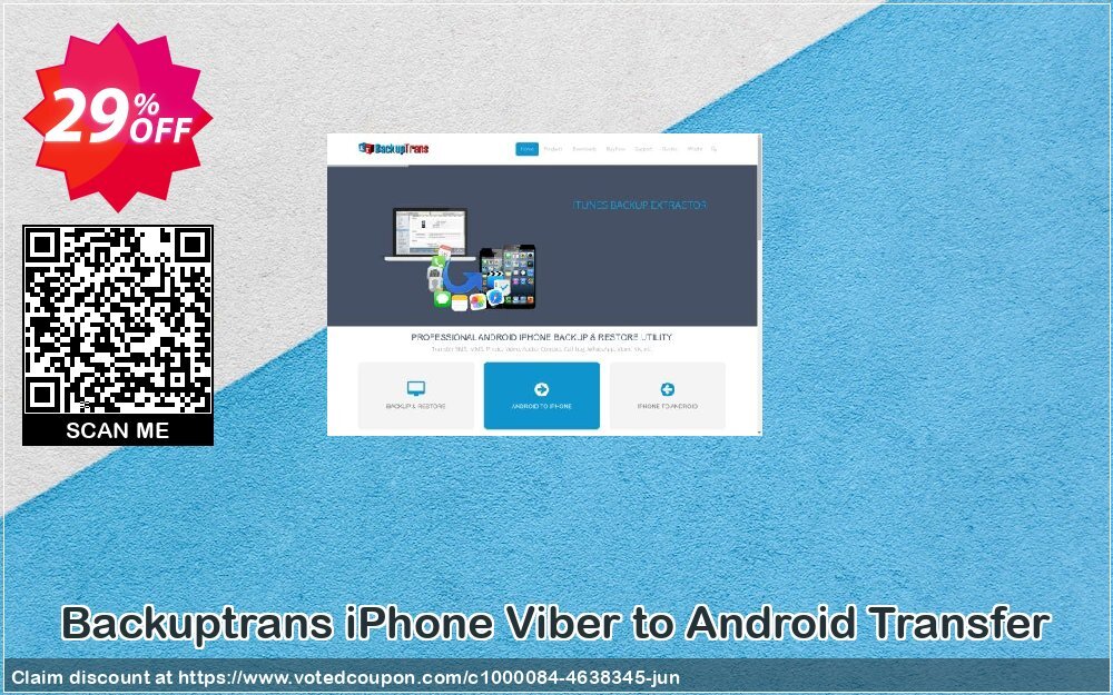 Backuptrans iPhone Viber to Android Transfer Coupon, discount Backuptrans iPhone Viber to Android Transfer (Personal Edition) fearsome deals code 2024. Promotion: formidable sales code of Backuptrans iPhone Viber to Android Transfer (Personal Edition) 2024