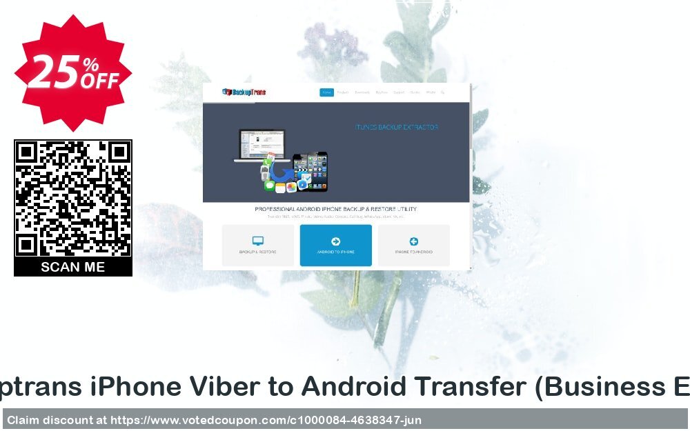 Backuptrans iPhone Viber to Android Transfer, Business Edition  Coupon, discount Backuptrans iPhone Viber to Android Transfer (Business Edition) excellent discount code 2024. Promotion: dreaded offer code of Backuptrans iPhone Viber to Android Transfer (Business Edition) 2024