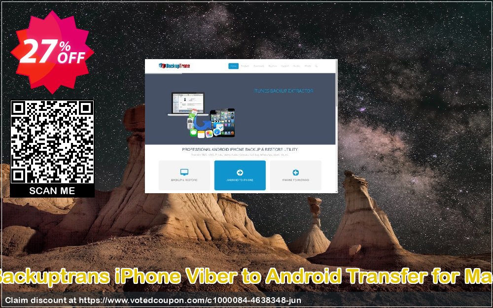 Backuptrans iPhone Viber to Android Transfer for MAC Coupon, discount Backuptrans iPhone Viber to Android Transfer for Mac (Personal Edition) marvelous promo code 2024. Promotion: excellent discount code of Backuptrans iPhone Viber to Android Transfer for Mac (Personal Edition) 2024