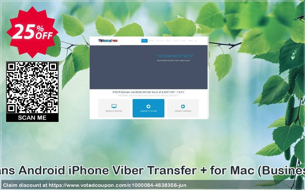 Backuptrans Android iPhone Viber Transfer + for MAC, Business Edition  Coupon, discount Back to School Discount. Promotion: big promo code of Backuptrans Android iPhone Viber Transfer + for Mac (Business Edition) 2024