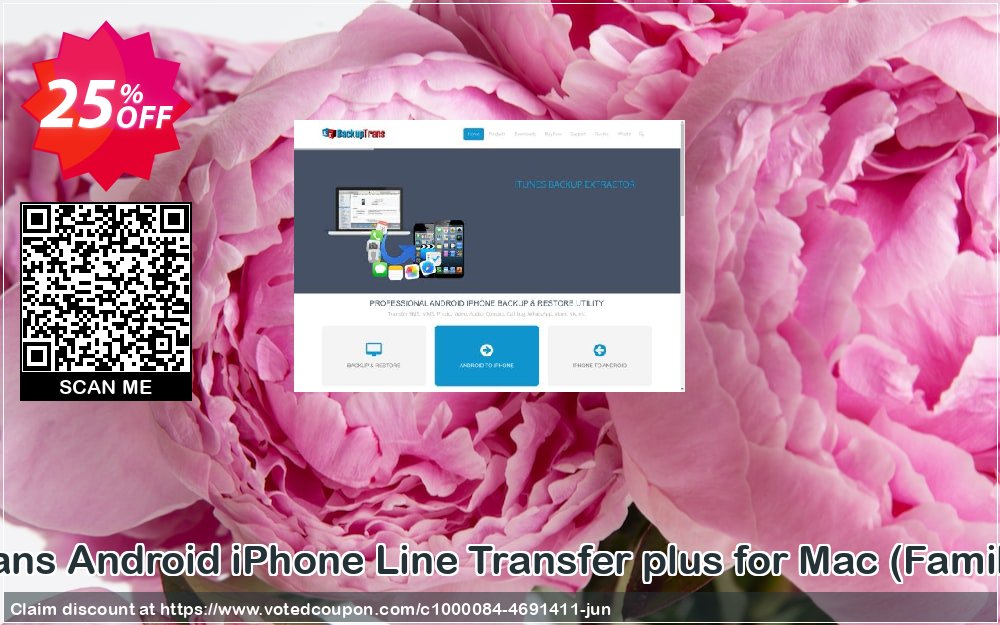 Backuptrans Android iPhone Line Transfer plus for MAC, Family Edition  Coupon Code Jun 2024, 25% OFF - VotedCoupon
