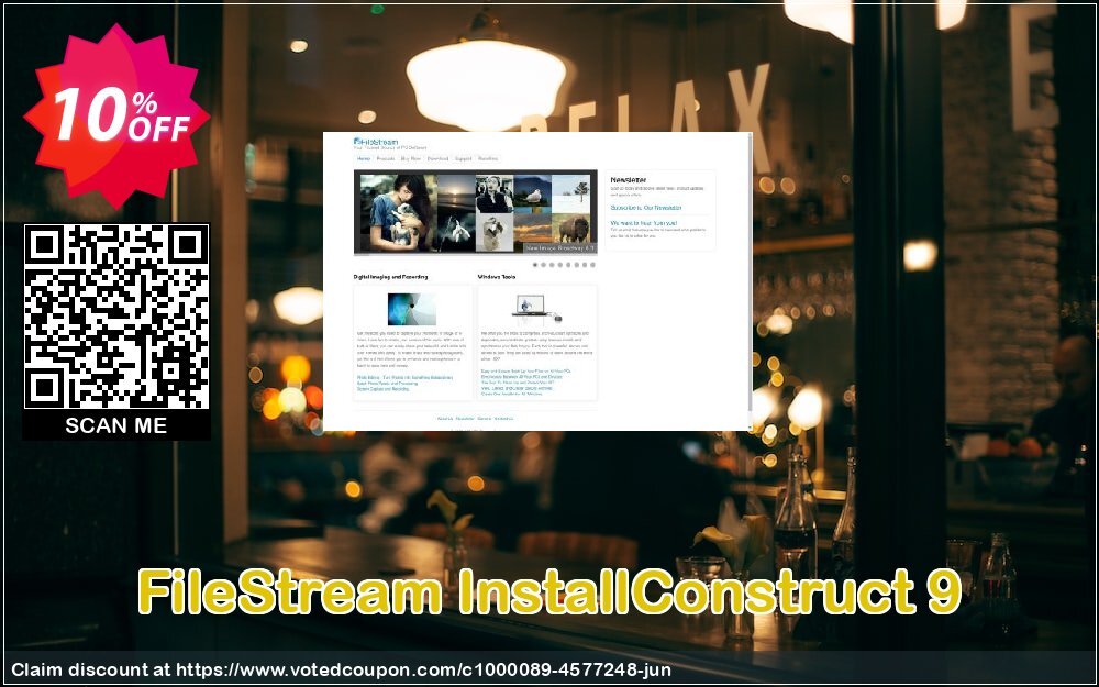 FileStream InstallConstruct 9 Coupon, discount FileStream InstallConstruct 9 exclusive promotions code 2024. Promotion: exclusive promotions code of FileStream InstallConstruct 9 2024