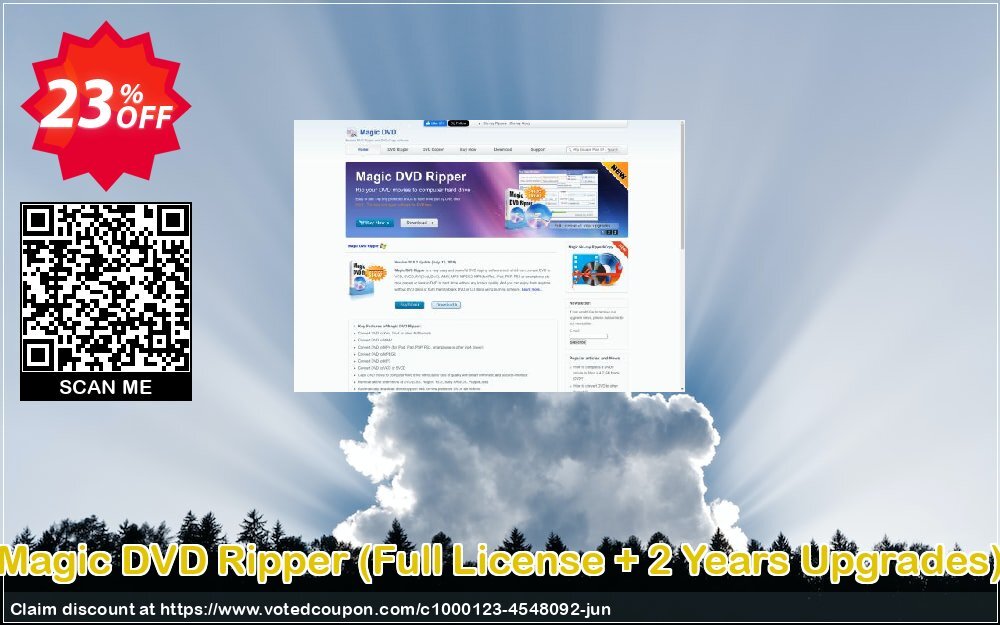 Magic DVD Ripper, Full Plan + 2 Years Upgrades  Coupon, discount Promotion offer for MDR(FL+2). Promotion: formidable promotions code of Magic DVD Ripper (Full License+2 Years Upgrades) 2024
