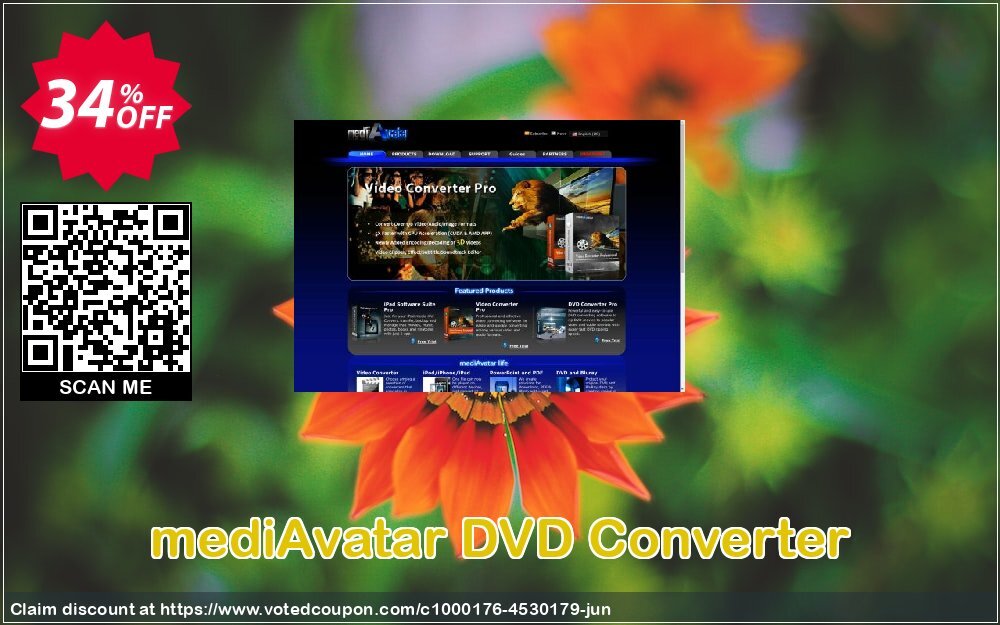mediAvatar DVD Converter Coupon, discount DVD Converter for Mac/PC $20 OFF. Promotion: marvelous promotions code of mediAvatar DVD Converter 2024