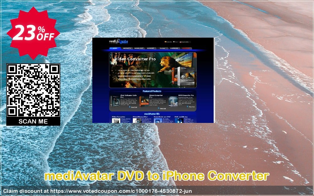 mediAvatar DVD to iPhone Converter Coupon, discount mediAvatar DVD to iPhone Converter awful promotions code 2024. Promotion: awful promotions code of mediAvatar DVD to iPhone Converter 2024