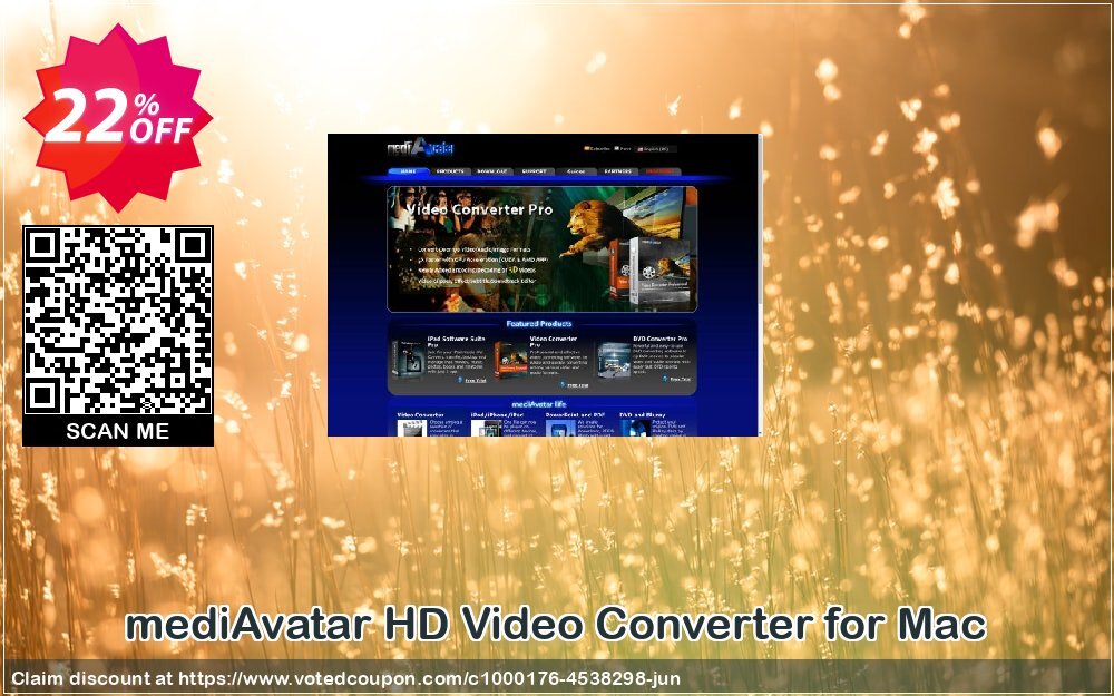 mediAvatar HD Video Converter for MAC Coupon, discount mediAvatar HD Video Converter for Mac marvelous discounts code 2024. Promotion: marvelous discounts code of mediAvatar HD Video Converter for Mac 2024