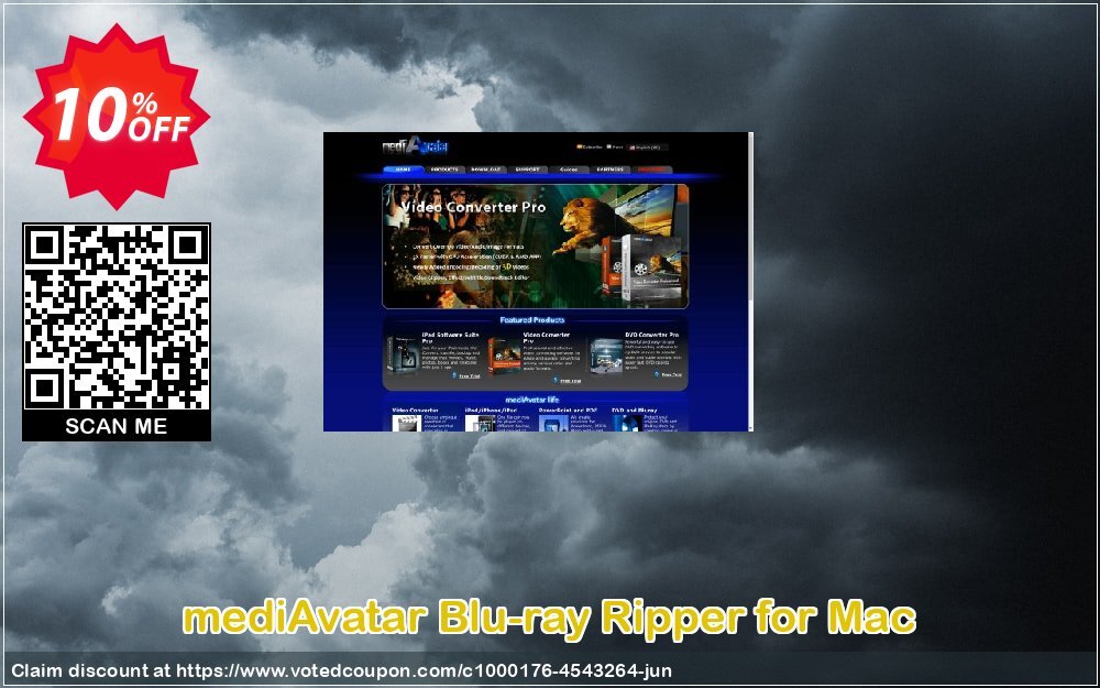 mediAvatar Blu-ray Ripper for MAC Coupon, discount mediAvatar Blu-ray Ripper for Mac dreaded deals code 2024. Promotion: dreaded deals code of mediAvatar Blu-ray Ripper for Mac 2024