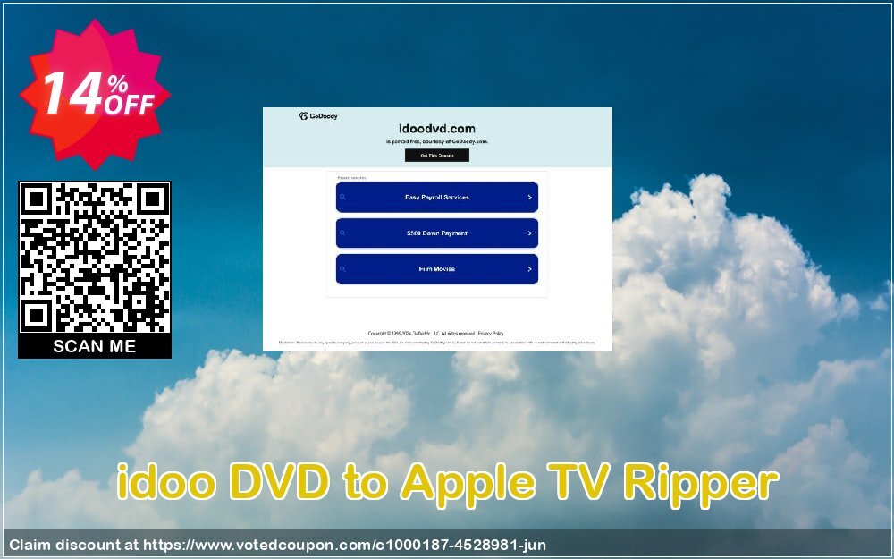 idoo DVD to Apple TV Ripper Coupon, discount idoo DVD to Apple TV Ripper dreaded discounts code 2024. Promotion: dreaded discounts code of idoo DVD to Apple TV Ripper 2024