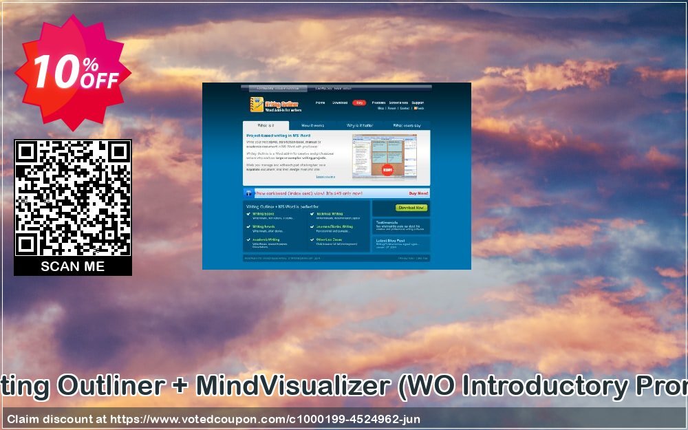 Writing Outliner + MindVisualizer, WO Introductory Promo  Coupon, discount Writing Outliner + MindVisualizer (WO Introductory Promo) super discounts code 2024. Promotion: super discounts code of Writing Outliner + MindVisualizer (WO Introductory Promo) 2024