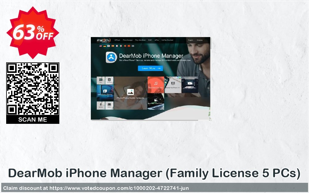 DearMob iPhone Manager, Family Plan 5 PCs 