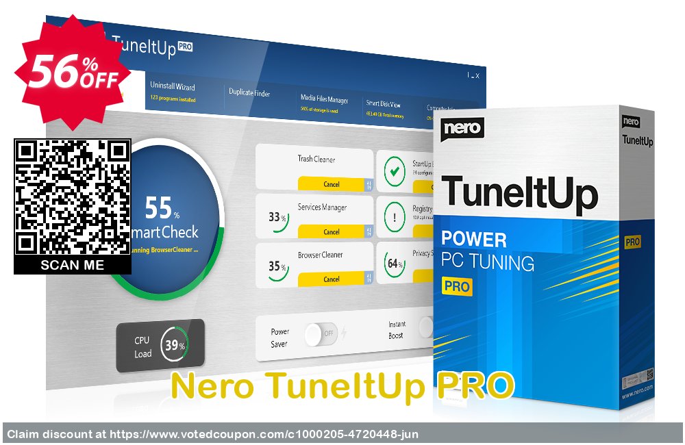 Nero TuneItUp PRO voted-on promotion codes