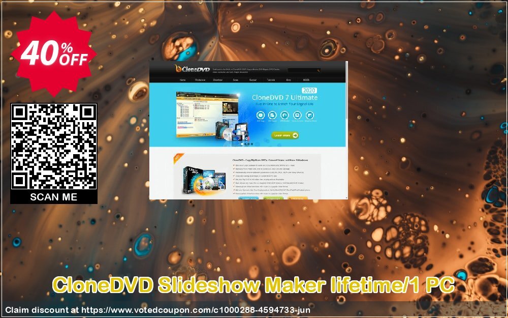 CloneDVD Slideshow Maker lifetime/1 PC Coupon, discount CloneDVD Slideshow Maker lifetime/1 PC stirring sales code 2024. Promotion: stirring sales code of CloneDVD Slideshow Maker lifetime/1 PC 2024