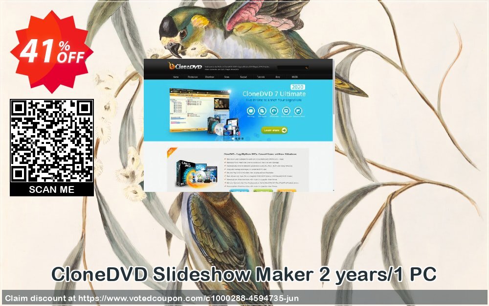 CloneDVD Slideshow Maker 2 years/1 PC Coupon, discount CloneDVD Slideshow Maker 2 years/1 PC formidable offer code 2024. Promotion: formidable offer code of CloneDVD Slideshow Maker 2 years/1 PC 2024