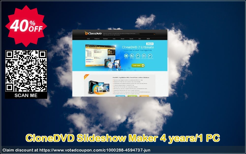 CloneDVD Slideshow Maker 4 years/1 PC Coupon, discount CloneDVD Slideshow Maker 4 years/1 PC dreaded promo code 2024. Promotion: dreaded promo code of CloneDVD Slideshow Maker 4 years/1 PC 2024