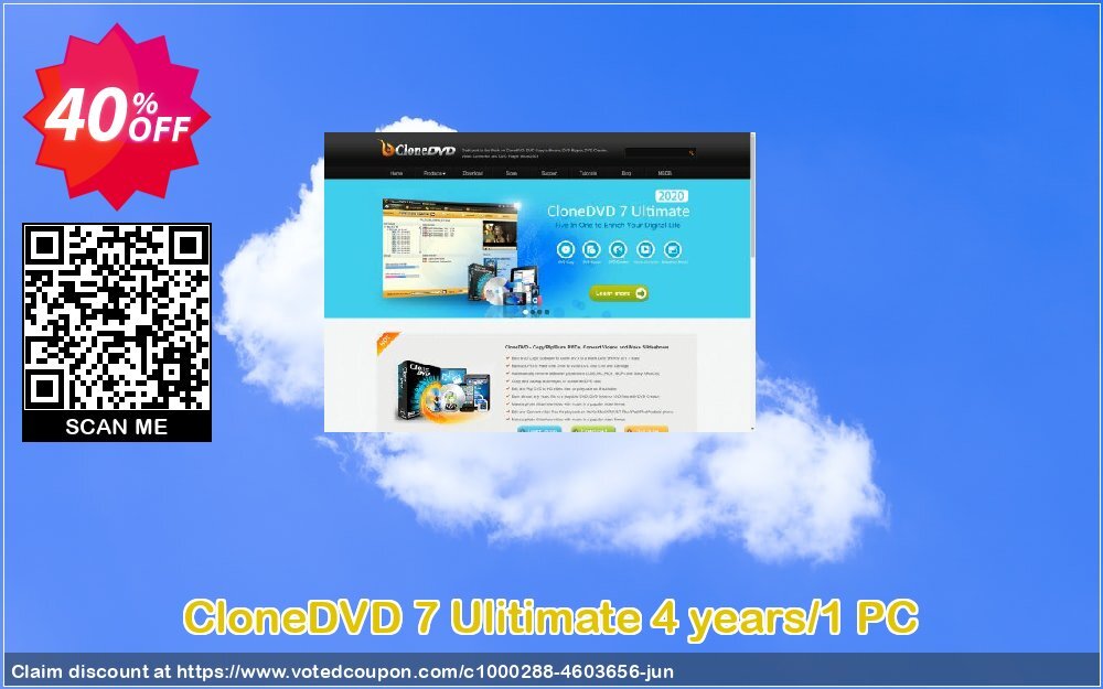 CloneDVD 7 Ulitimate 4 years/1 PC Coupon Code Jun 2024, 40% OFF - VotedCoupon