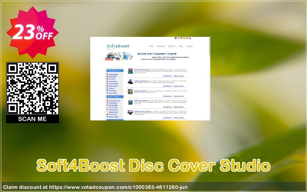 Soft4Boost Disc Cover Studio Coupon, discount Soft4Boost Disc Cover Studio hottest deals code 2024. Promotion: hottest deals code of Soft4Boost Disc Cover Studio 2024