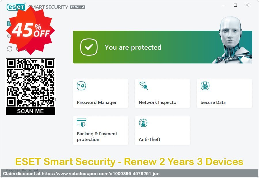 ESET Smart Security - Renew 2 Years 3 Devices Coupon Code Jun 2024, 45% OFF - VotedCoupon