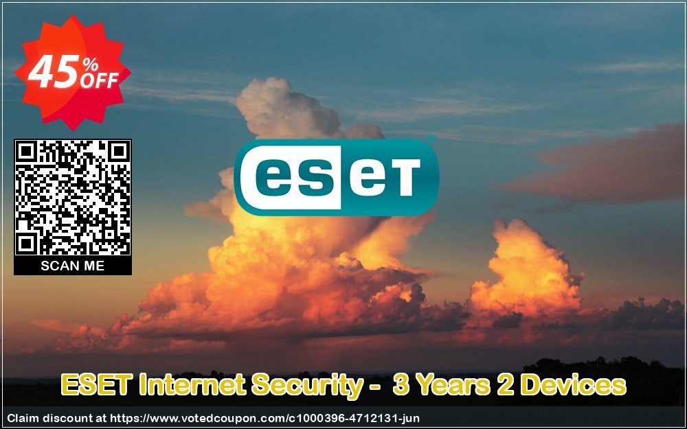 ESET Internet Security -  3 Years 2 Devices Coupon, discount ESET Internet Security - Abonnement 3 ans pour 2 ordinateurs wondrous offer code 2024. Promotion: wondrous offer code of ESET Internet Security - Abonnement 3 ans pour 2 ordinateurs 2024