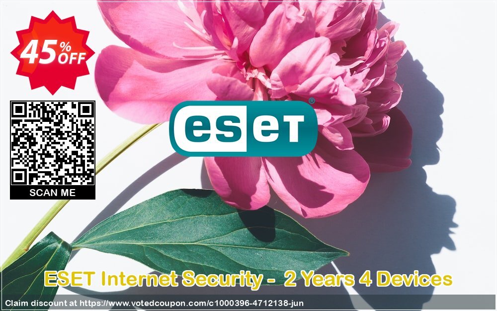 ESET Internet Security -  2 Years 4 Devices Coupon, discount ESET Internet Security - Abonnement 2 ans pour 4 ordinateurs hottest offer code 2024. Promotion: hottest offer code of ESET Internet Security - Abonnement 2 ans pour 4 ordinateurs 2024