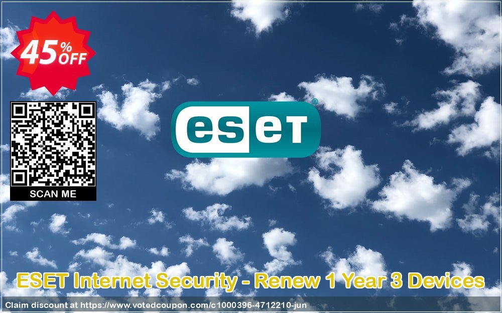ESET Internet Security - Renew Yearly 3 Devices Coupon, discount ESET Internet Security - Reabonnement 1 an pour 3 ordinateurs awesome promo code 2024. Promotion: awesome promo code of ESET Internet Security - Reabonnement 1 an pour 3 ordinateurs 2024