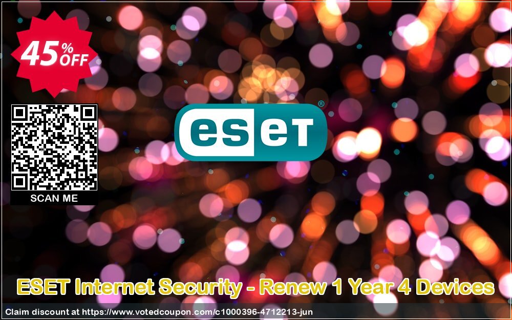 ESET Internet Security - Renew Yearly 4 Devices Coupon, discount ESET Internet Security - Reabonnement 1 an pour 4 ordinateurs stunning sales code 2024. Promotion: stunning sales code of ESET Internet Security - Reabonnement 1 an pour 4 ordinateurs 2024