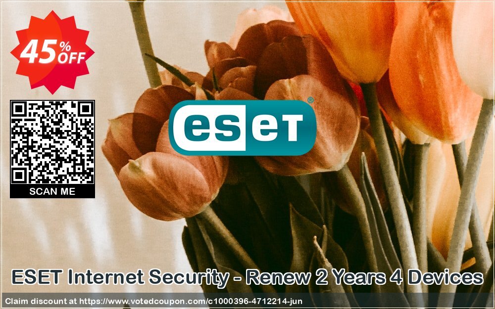 ESET Internet Security - Renew 2 Years 4 Devices Coupon, discount ESET Internet Security - Reabonnement 2 ans pour 4 ordinateurs staggering deals code 2024. Promotion: staggering deals code of ESET Internet Security - Reabonnement 2 ans pour 4 ordinateurs 2024