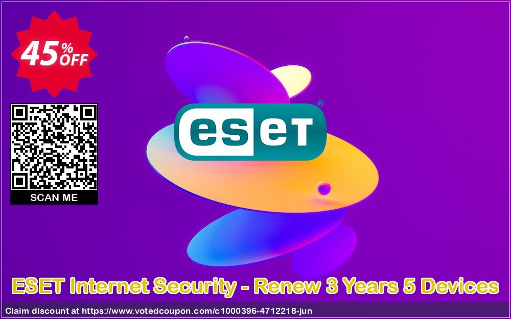ESET Internet Security - Renew 3 Years 5 Devices Coupon, discount ESET Internet Security - Reabonnement 3 ans pour 5 ordinateurs formidable discounts code 2024. Promotion: formidable discounts code of ESET Internet Security - Reabonnement 3 ans pour 5 ordinateurs 2024