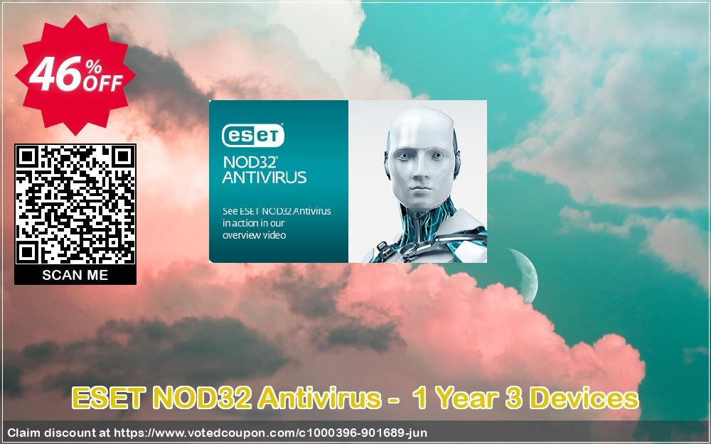ESET NOD32 Antivirus -  Yearly 3 Devices Coupon Code Jun 2024, 46% OFF - VotedCoupon