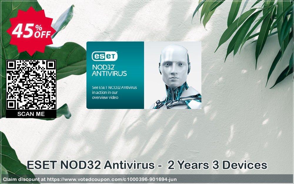 ESET NOD32 Antivirus -  2 Years 3 Devices Coupon Code Jun 2024, 45% OFF - VotedCoupon