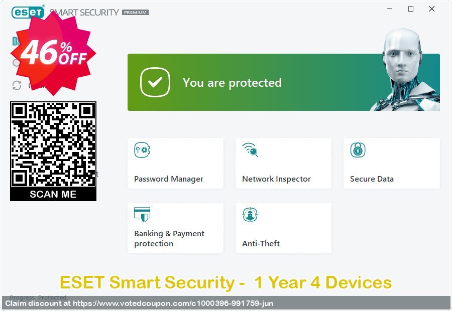 ESET Smart Security -  Yearly 4 Devices Coupon Code Jun 2024, 46% OFF - VotedCoupon