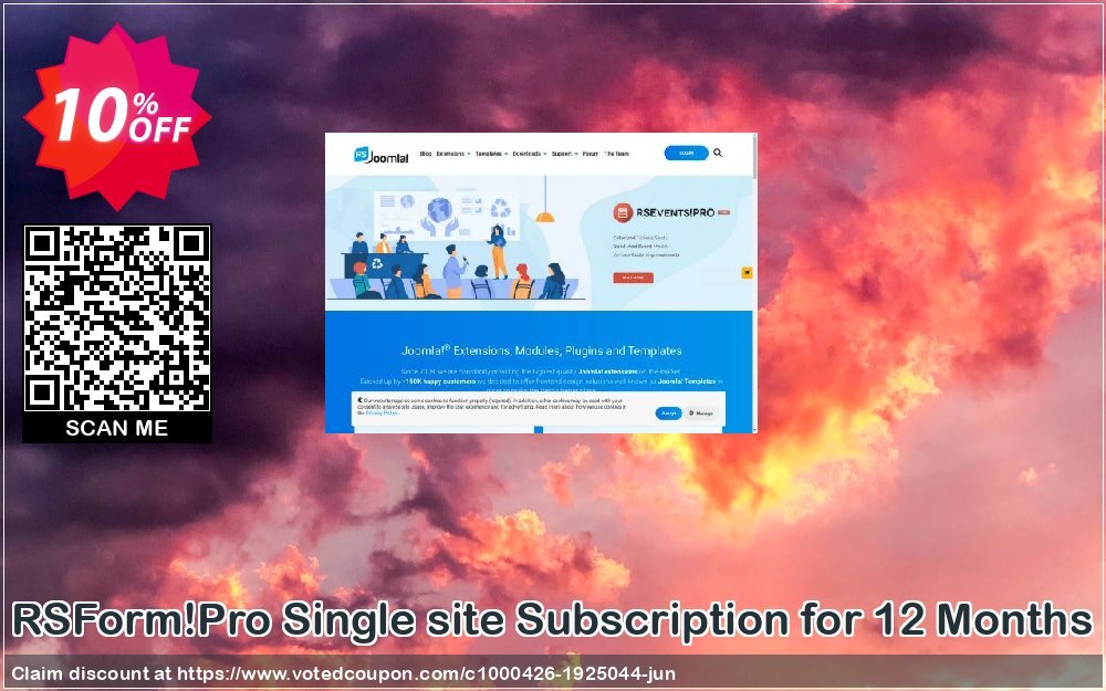 RSForm!Pro Single site Subscription for 12 Months