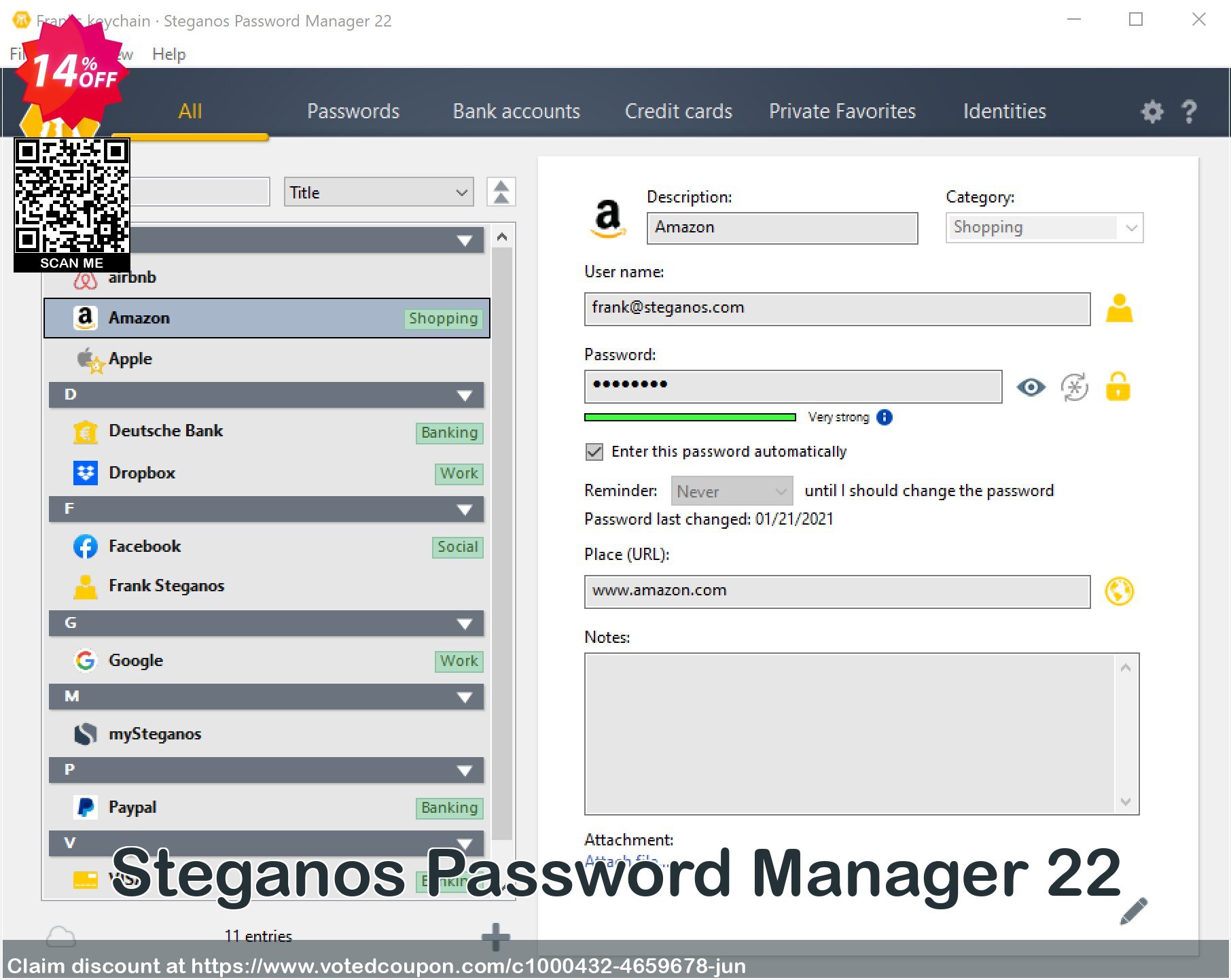 Steganos Password Manager 22 Coupon, discount Steganos Password Manager 17 (ES) wonderful deals code 2024. Promotion: wonderful deals code of Steganos Password Manager 17 (ES) 2024