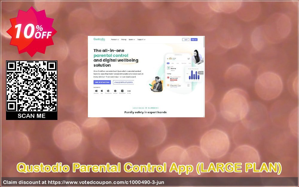 Qustodio Parental Control App, LARGE PLAN 