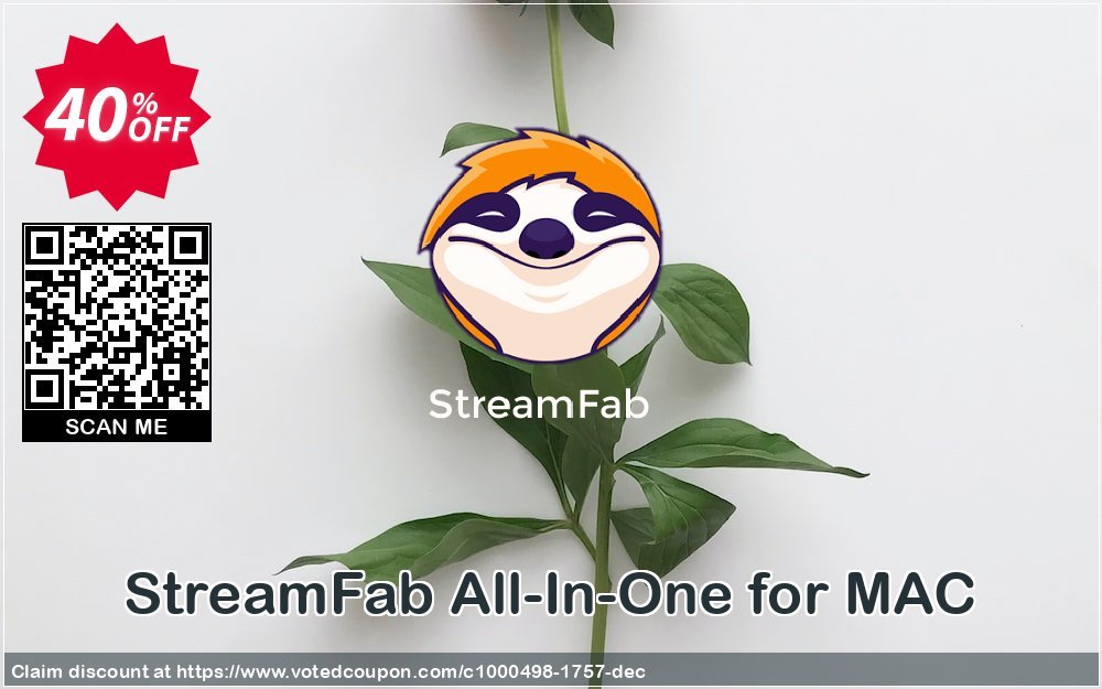 StreamFab All-In-One for MAC Coupon, discount 53% OFF DVDFab Downloader All-In-One for MAC, verified. Promotion: Special sales code of DVDFab Downloader All-In-One for MAC, tested & approved