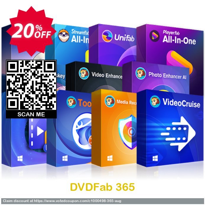 DVDFab 365 Coupon, discount 90% OFF DVDFab 365, verified. Promotion: Special sales code of DVDFab 365, tested & approved