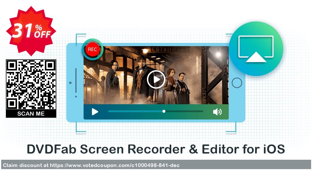 DVDFab Screen Recorder & Editor for iOS Coupon Code Jun 2024, 31% OFF - VotedCoupon