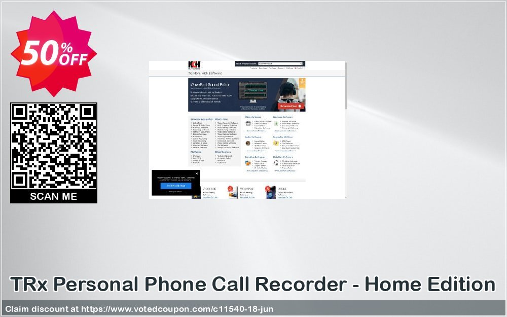 TRx Personal Phone Call Recorder - Home Edition Coupon, discount NCH coupon discount 11540. Promotion: Save around 30% off the normal price