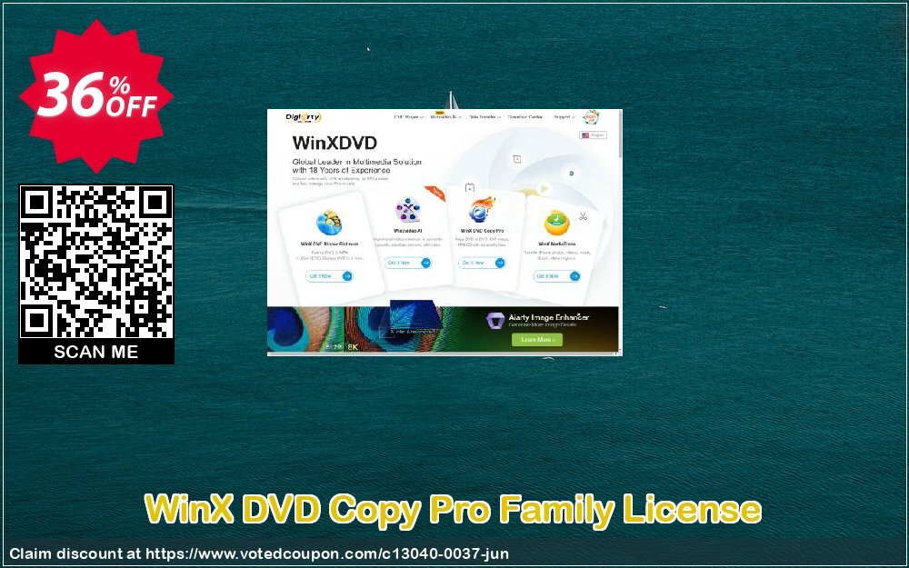 WinX DVD Copy Pro Family Plan Coupon, discount 36% OFF WinX DVD Copy Pro Family License, verified. Promotion: Exclusive promo code of WinX DVD Copy Pro Family License, tested & approved