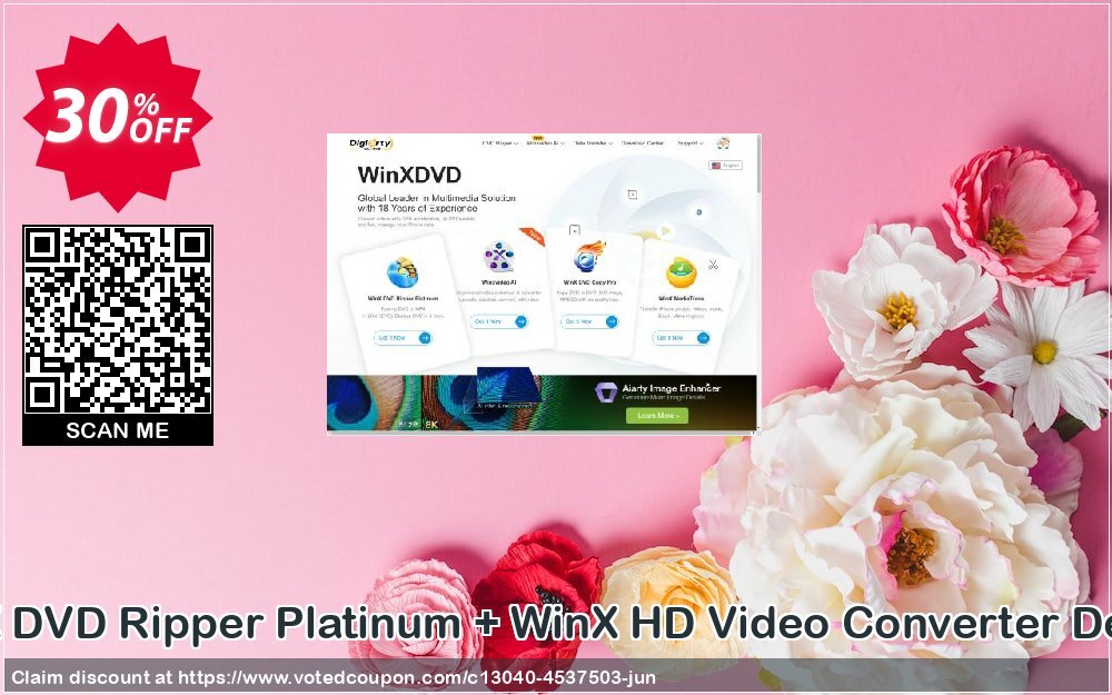 WinX DVD Ripper Platinum + WinX HD Video Converter Deluxe Coupon, discount WinX DVD Ripper Platinum + WinX HD Video Converter Deluxe special sales code 2024. Promotion: special sales code of WinX DVD Ripper Platinum + WinX HD Video Converter Deluxe 2024