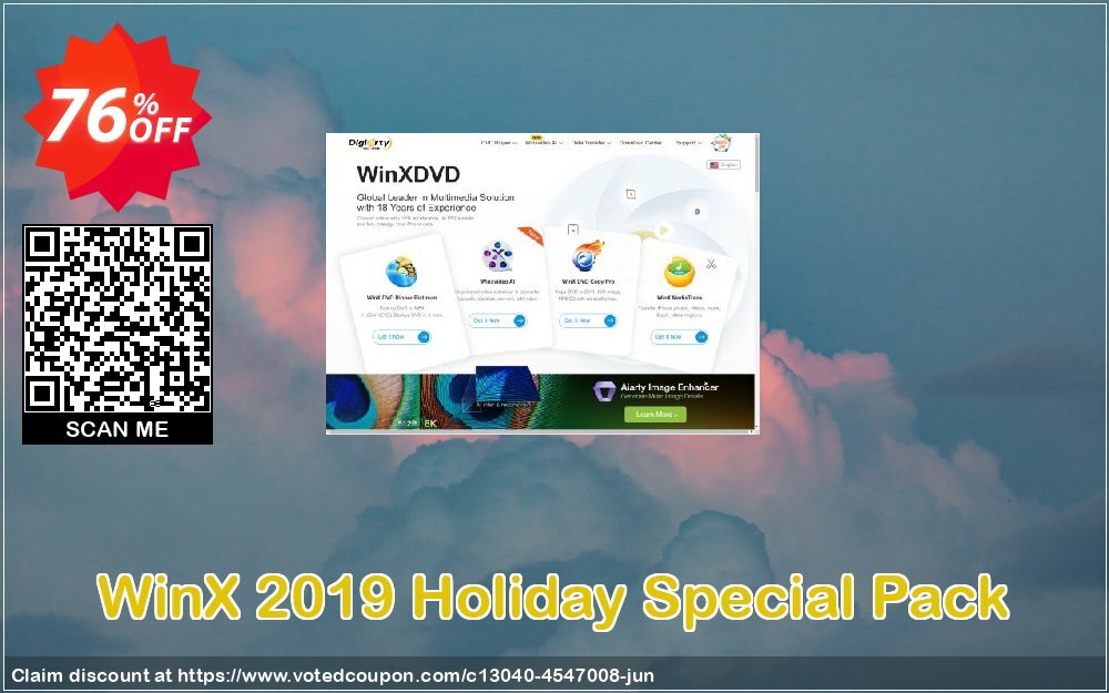 WinX 2019 Holiday Special Pack Coupon, discount New Year Promo. Promotion: Dreaded discounts code of WinX 2024 Holiday Special Pack | for 1 PC 2024