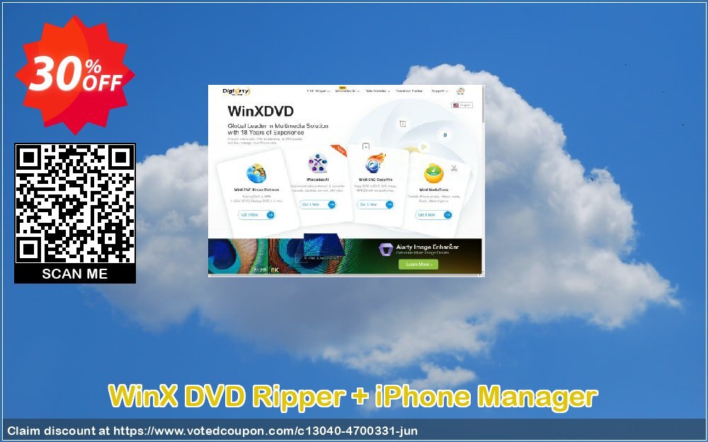 WinX DVD Ripper + iPhone Manager Coupon, discount DVD Ripper + iPhone Manager  fearsome deals code 2024. Promotion: fearsome deals code of DVD Ripper + iPhone Manager  2024