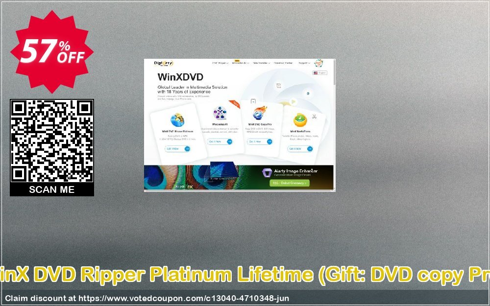 WinX DVD Ripper Platinum Lifetime, Gift: DVD copy Pro 